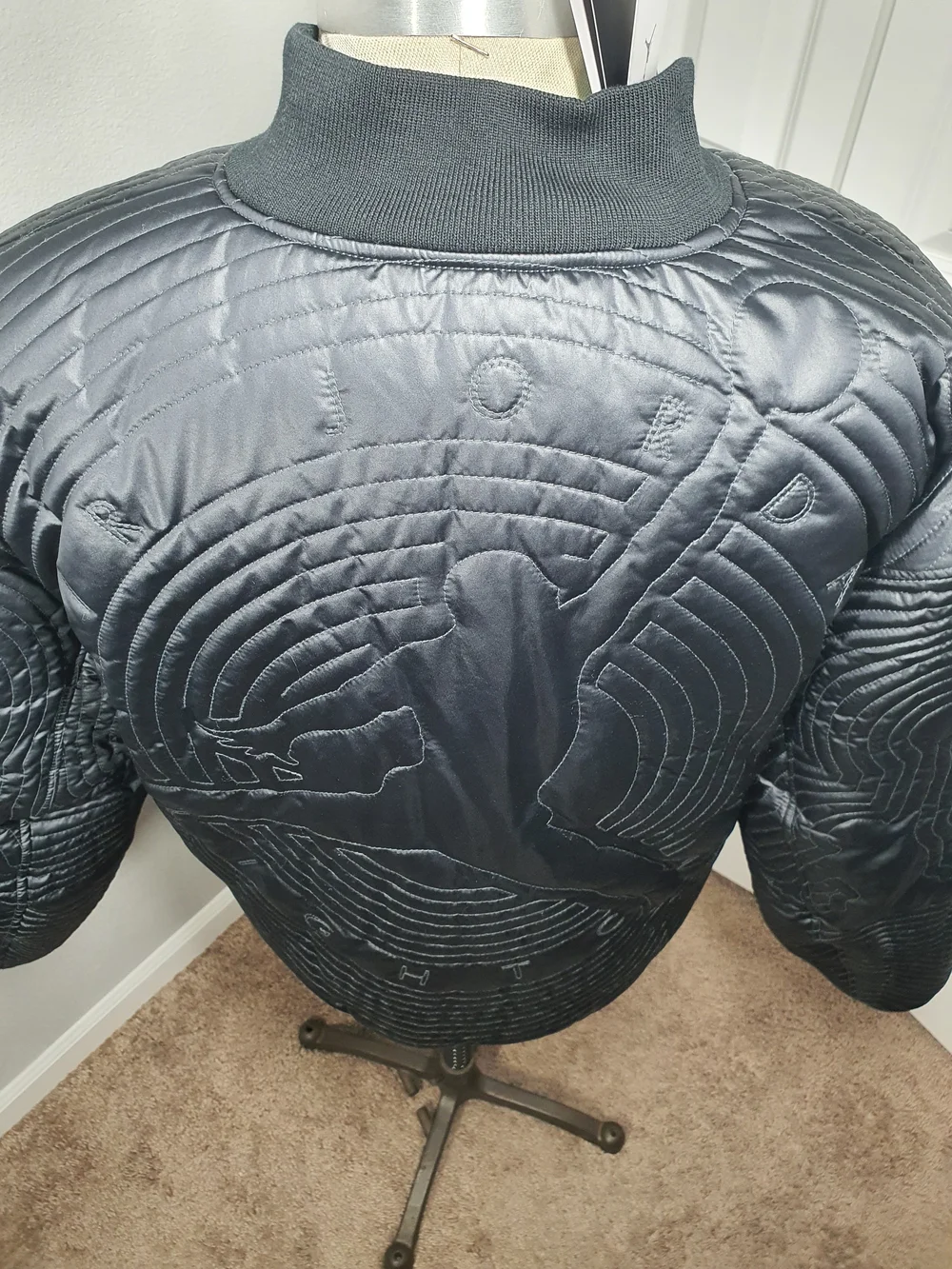 Jordan Bomber Jacket Full Zip Quilted Down Black II5314 010 Men's Size XL $300